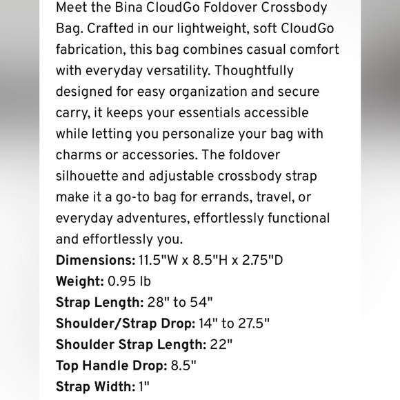 Lug Bina Cloud 
Crossbody Bag NWT🩶 Storm Gray - Picture 6 of 6